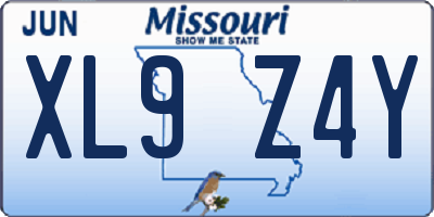 MO license plate XL9Z4Y