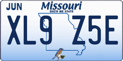 MO license plate XL9Z5E