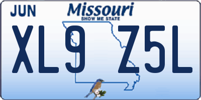 MO license plate XL9Z5L