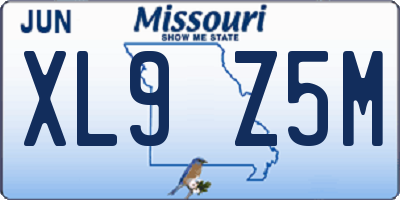MO license plate XL9Z5M