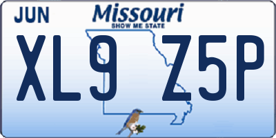 MO license plate XL9Z5P