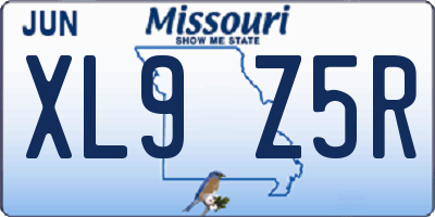 MO license plate XL9Z5R