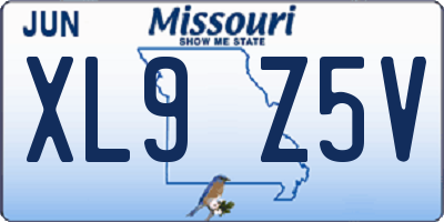 MO license plate XL9Z5V