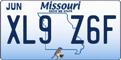 MO license plate XL9Z6F