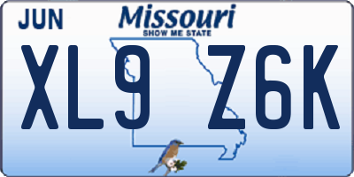 MO license plate XL9Z6K