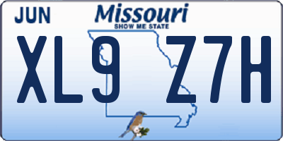 MO license plate XL9Z7H