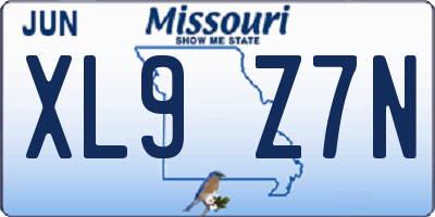 MO license plate XL9Z7N