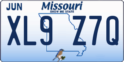 MO license plate XL9Z7Q