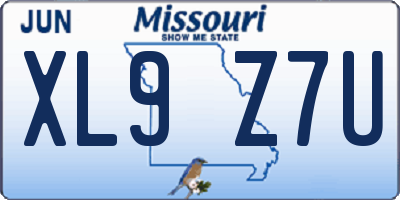 MO license plate XL9Z7U