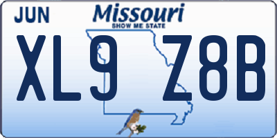 MO license plate XL9Z8B