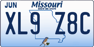 MO license plate XL9Z8C