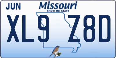 MO license plate XL9Z8D