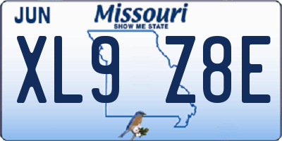 MO license plate XL9Z8E