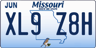 MO license plate XL9Z8H