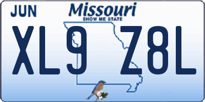 MO license plate XL9Z8L