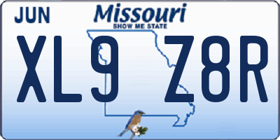 MO license plate XL9Z8R