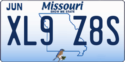 MO license plate XL9Z8S