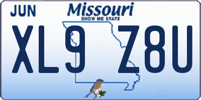 MO license plate XL9Z8U