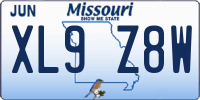 MO license plate XL9Z8W