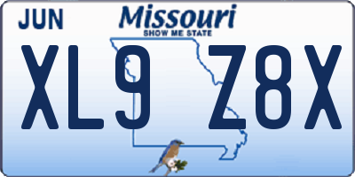 MO license plate XL9Z8X