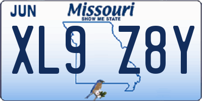 MO license plate XL9Z8Y