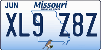 MO license plate XL9Z8Z