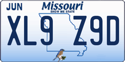 MO license plate XL9Z9D