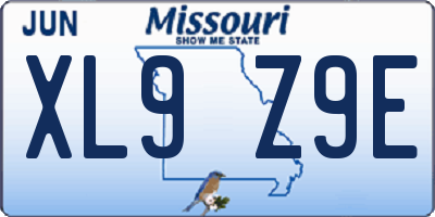 MO license plate XL9Z9E