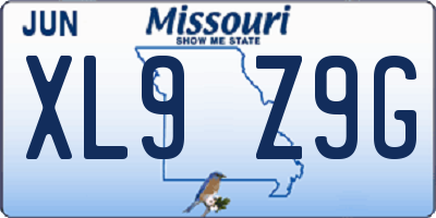 MO license plate XL9Z9G