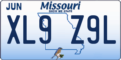 MO license plate XL9Z9L