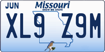 MO license plate XL9Z9M