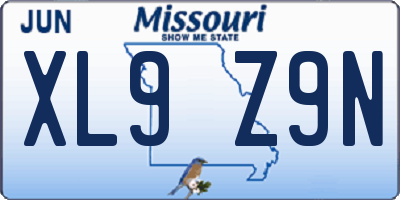 MO license plate XL9Z9N
