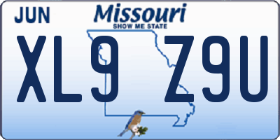 MO license plate XL9Z9U