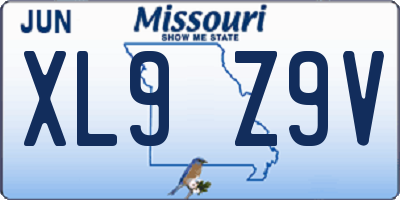MO license plate XL9Z9V