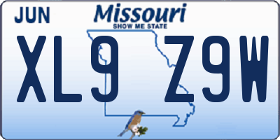 MO license plate XL9Z9W