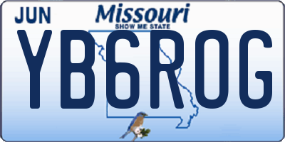 MO license plate YB6ROG