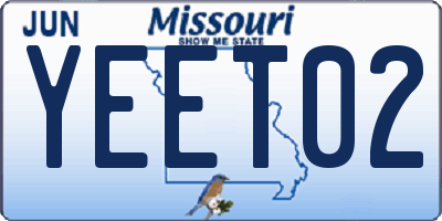 MO license plate YEET02