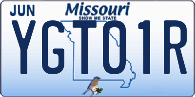 MO license plate YGT01R