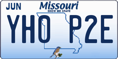 MO license plate YH0P2E