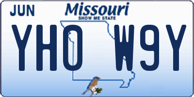 MO license plate YH0W9Y