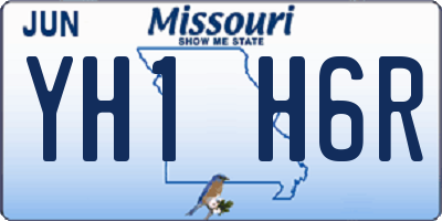 MO license plate YH1H6R