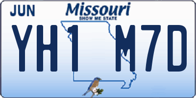 MO license plate YH1M7D