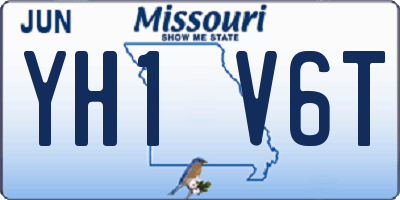 MO license plate YH1V6T