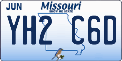 MO license plate YH2C6D