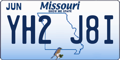 MO license plate YH2J8I