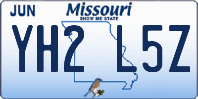 MO license plate YH2L5Z