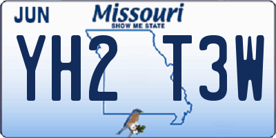 MO license plate YH2T3W
