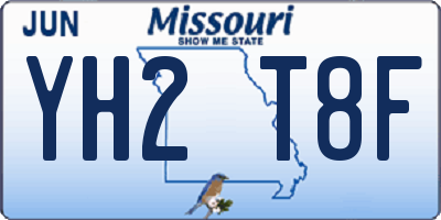 MO license plate YH2T8F