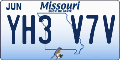 MO license plate YH3V7V