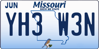 MO license plate YH3W3N